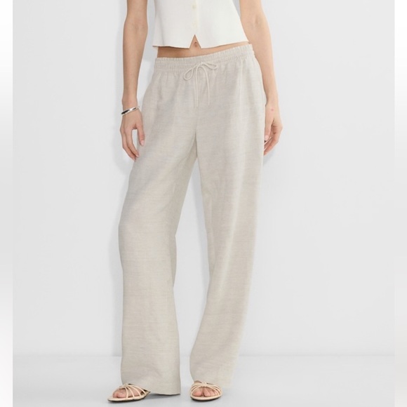 Wilfred Pants - Aritzia Wilfred Linen Mix Pant in natural beige, size S